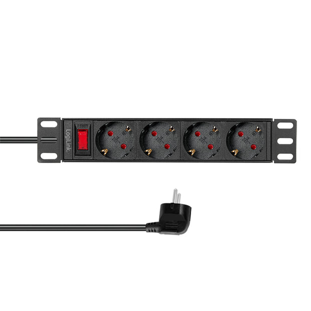 LogiLink PDU4B01 grenuttag 4 AC-utgångar 1U Svart