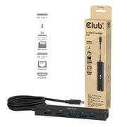 CLUB3D CSV-2555 dockningsstationer för bärbara datorer Kabel Svart