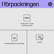 HP 4K USB-C-hubb med flera portar