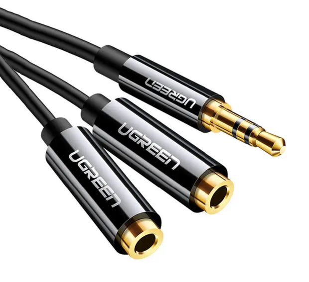 Ugreen 20816 ljudkabel 0,0025 m 2,5mm 2 x 3.5mm Svart