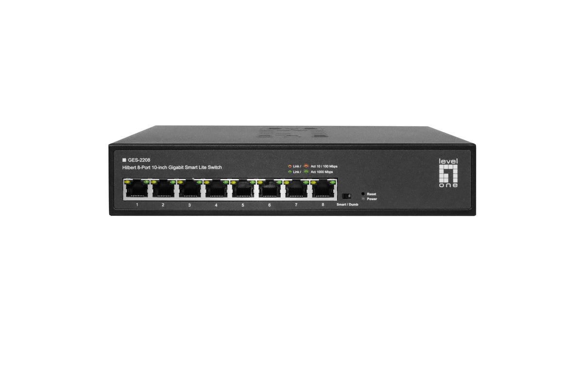 LevelOne GES-2208 nätverksswitchar hanterad L2 Gigabit Ethernet (10/100/1000) Svart
