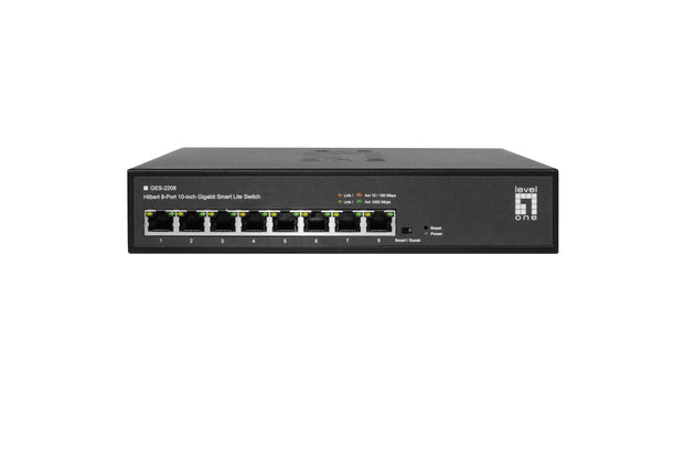 LevelOne GES-2208 nätverksswitchar hanterad L2 Gigabit Ethernet (10/100/1000) Svart