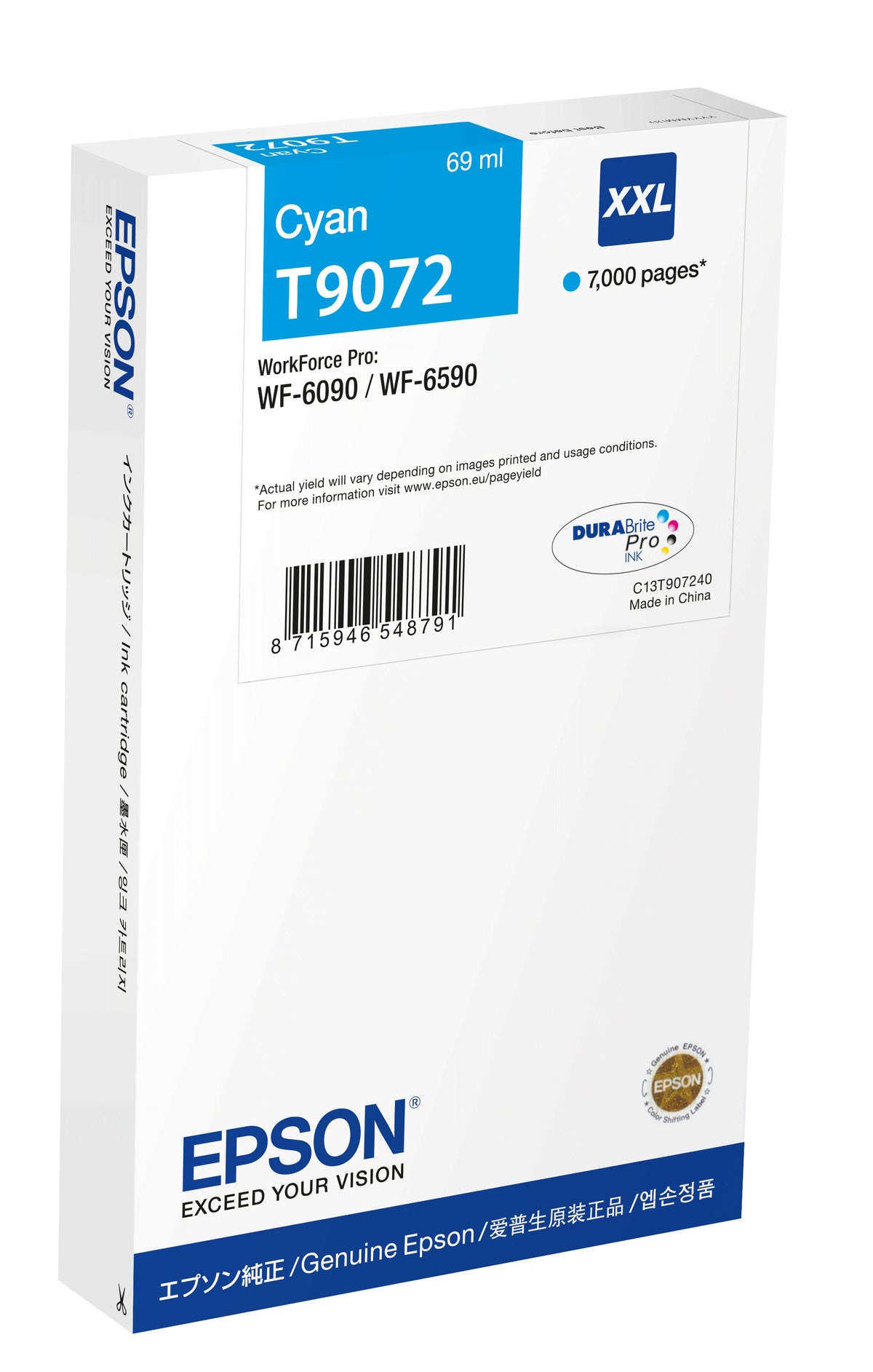 Epson WF-6xxx Ink Cartridge Cyan XXL bläckpatron