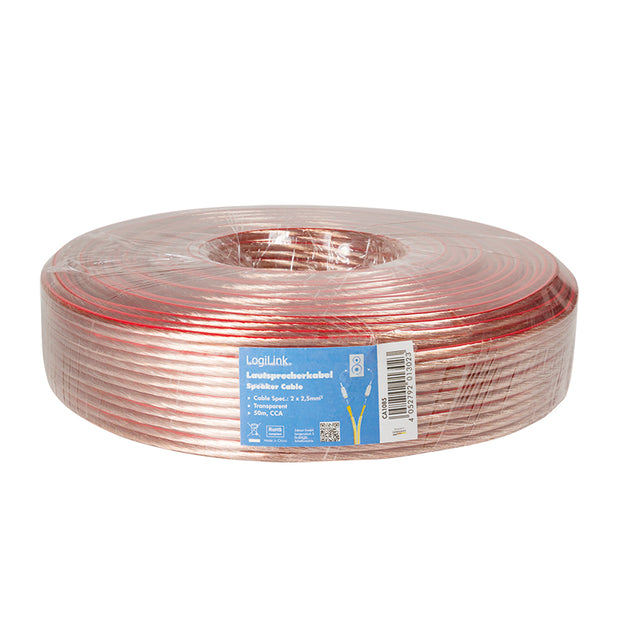 LogiLink CA1085 ljudkabel 50 m Transparent