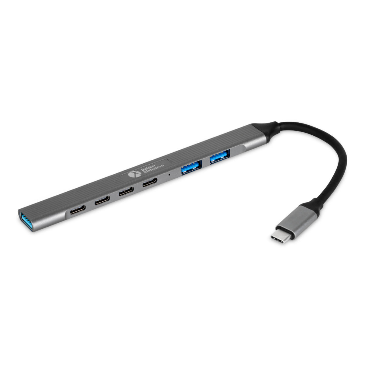 BakkerElkhuizen USB-C Hub 7-in-1 (3A+4C) USB Type-C 5000 Mbit/s Svart