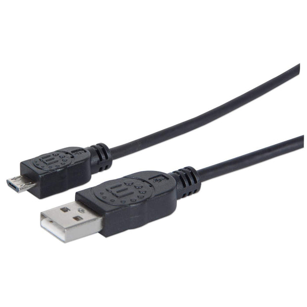 Manhattan 307178 USB-kablar USB 2.0 1,8 m USB A Micro-USB B 0,48 Gbit/s Svart