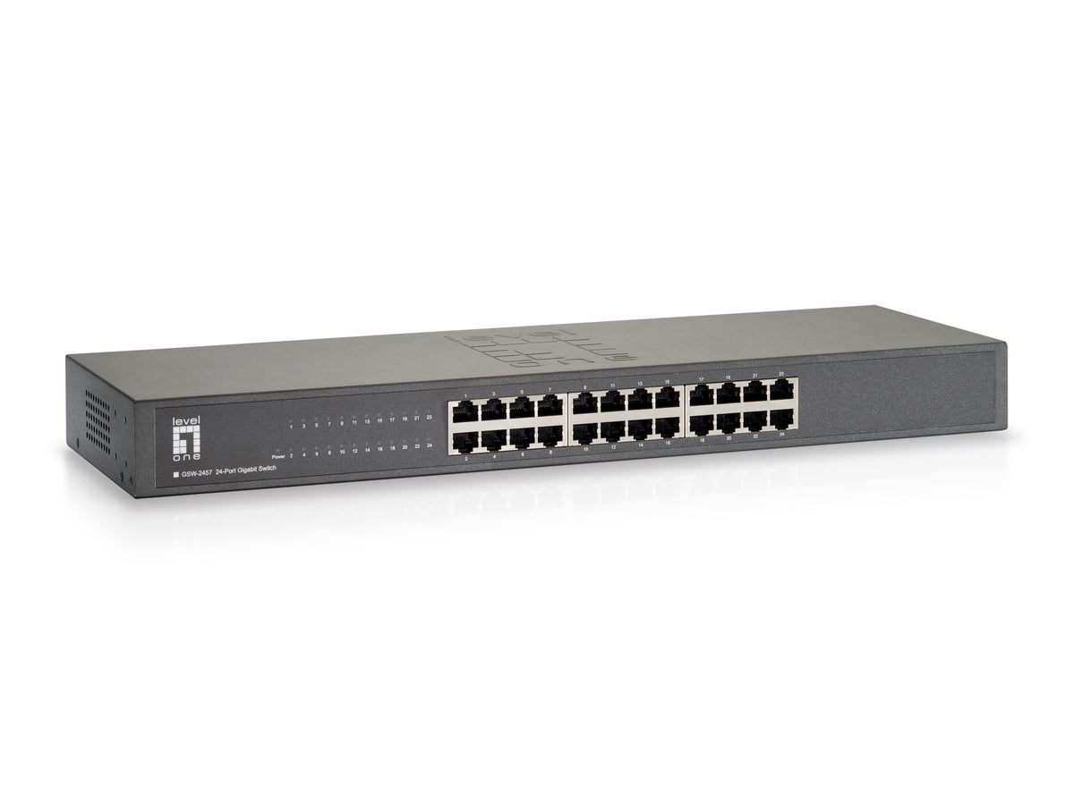 LevelOne GSW-2457 nätverksswitchar Ohanterad Gigabit Ethernet (10/100/1000) Svart