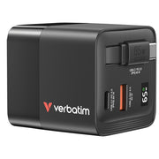 Verbatim GaN Charger 65W Universal Svart AC Snabb laddning inomhus