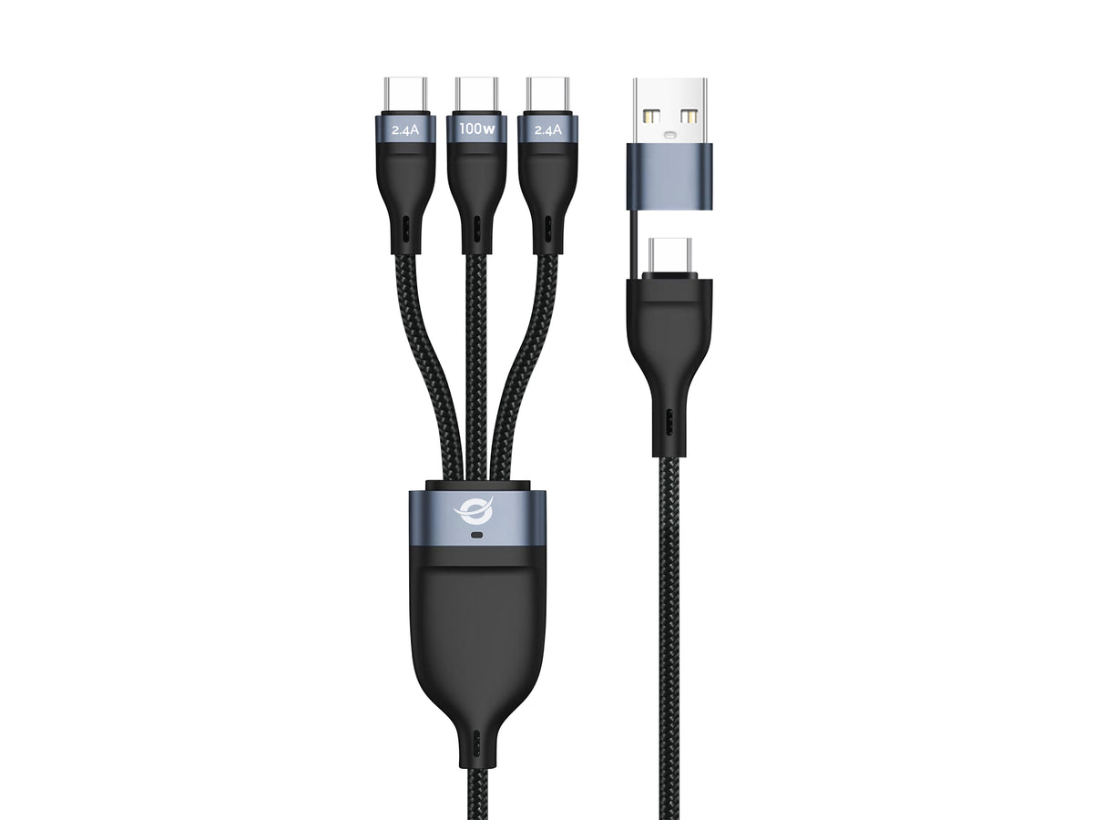 Conceptronic ETTA06B15C USB-kablar USB 2.0 1,5 m USB A/USB C 3 x USB C 0,48 Gbit/s
