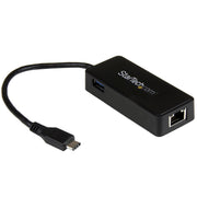 StarTech.com USB-C till Gigabit-nätverksadapter med extra USB-port - 1x1G