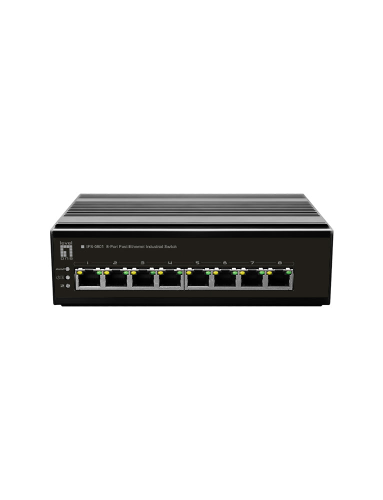 LevelOne IFS-0801 nätverksswitchar Ohanterad Fast Ethernet (10/100) Svart