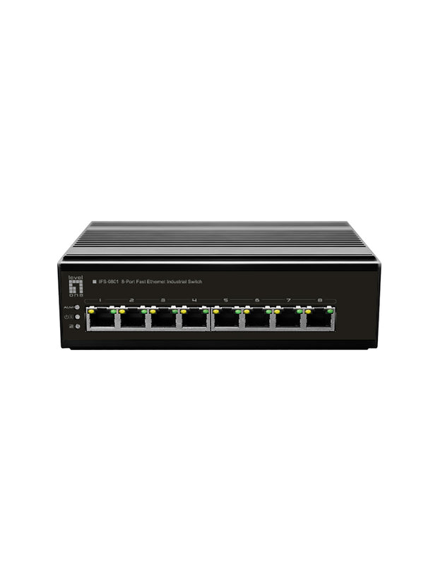 LevelOne IFS-0801 nätverksswitchar Ohanterad Fast Ethernet (10/100) Svart