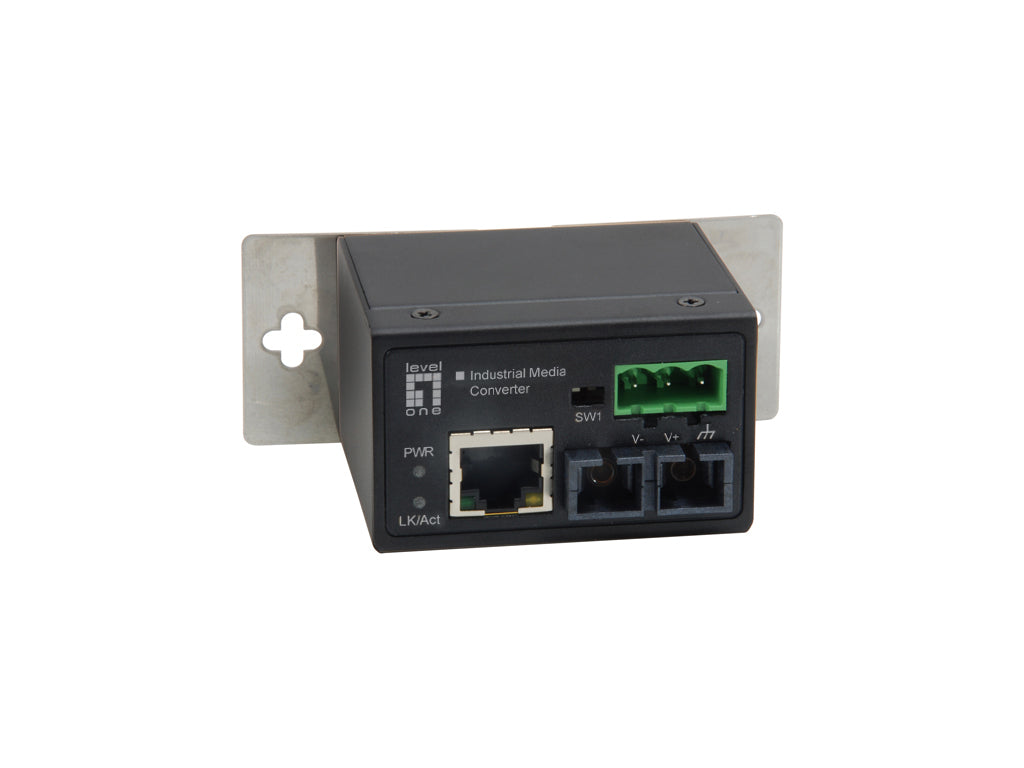 LevelOne IEC-4002 mediakonverterare för nätverk 100 Mbit/s Flerläge Svart