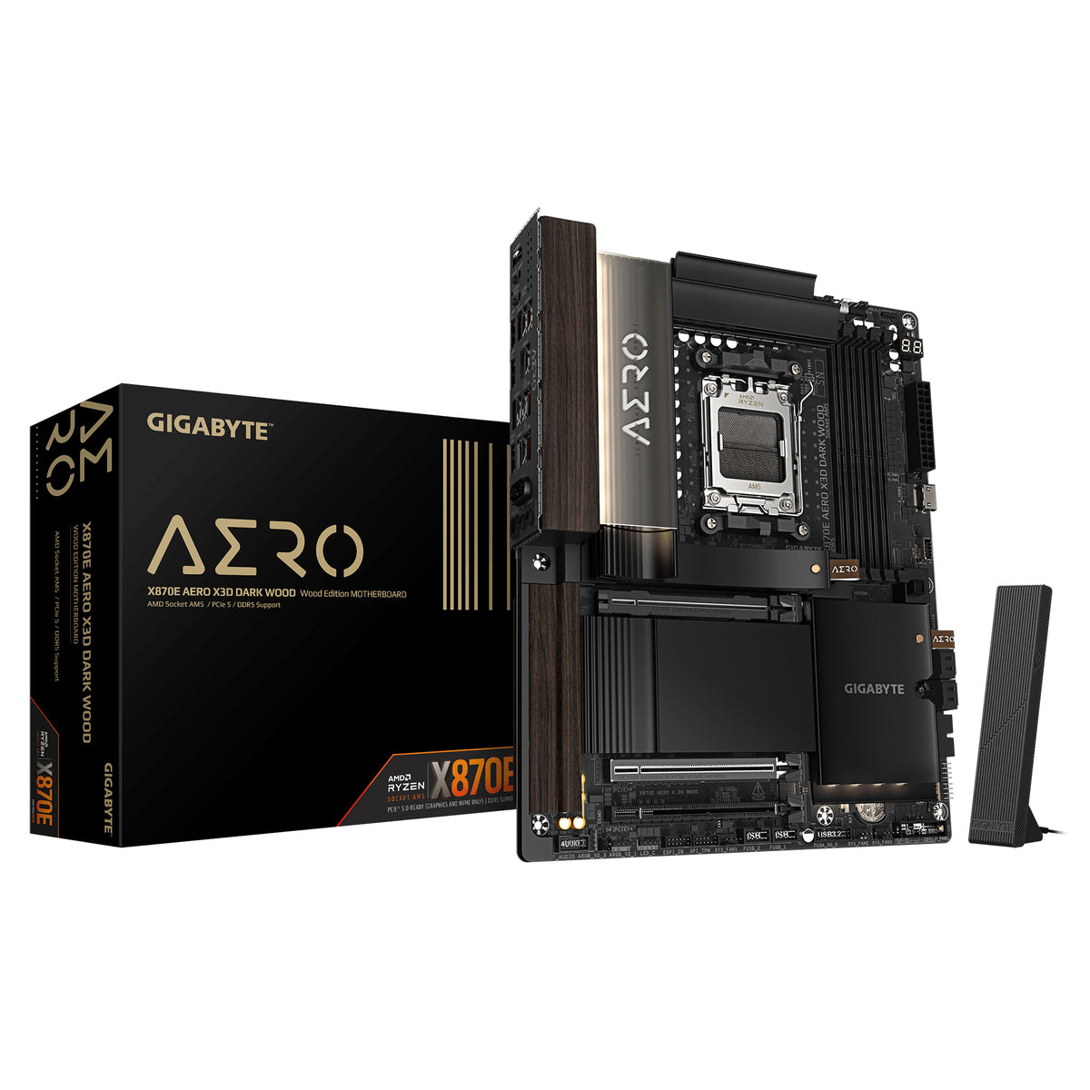 GIGABYTE X870E AERO X3D DARK WOOD AMD X870E AM5-sockel ATX