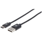 Manhattan 353298 USB-kablar USB 2.0 1 m USB C USB A 0,48 Gbit/s Svart