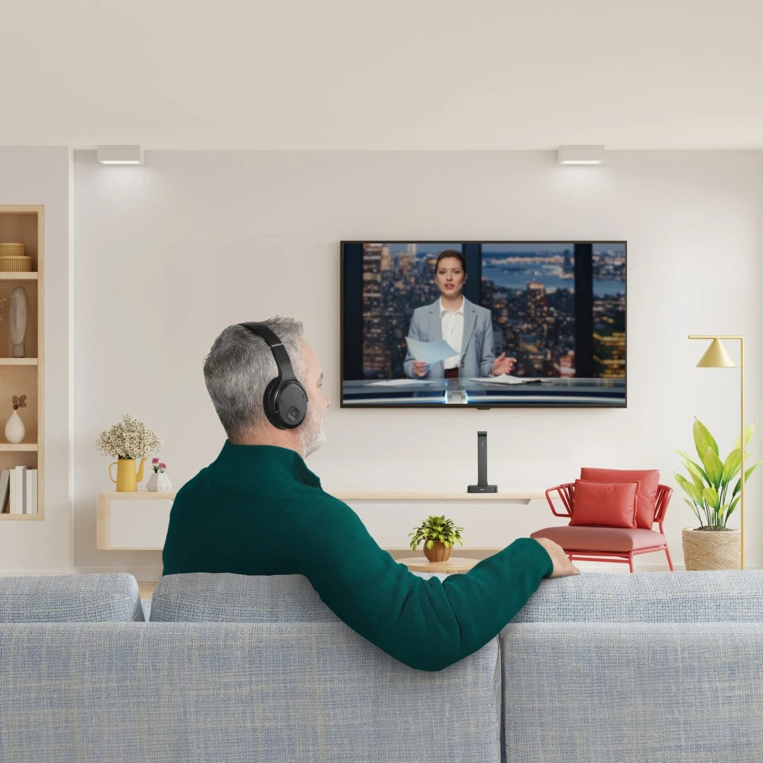 Hama 00221848 hörlur och headset Hörlurar Kabel & Trådlös Huvudband TV