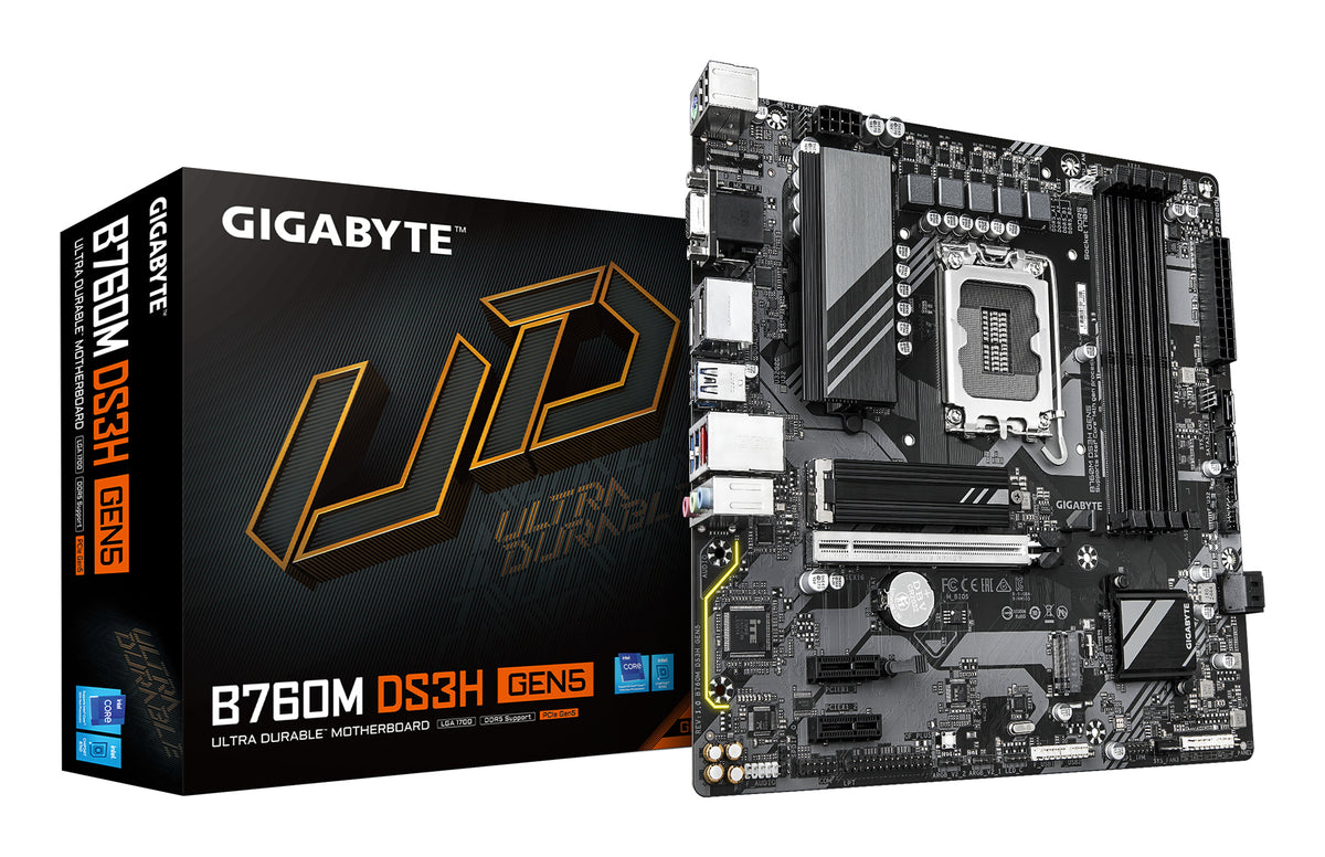 GIGABYTE B760M DS3H GEN5 moderkort Intel B760 Express LGA 1700 micro ATX