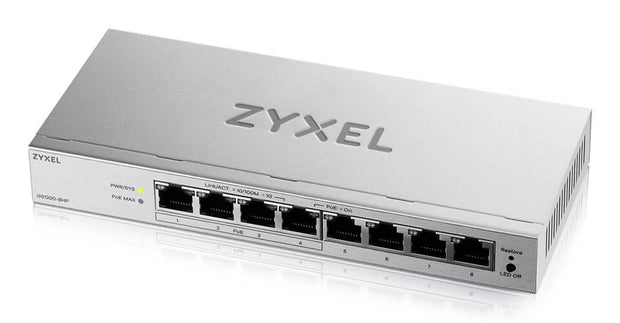 Zyxel GS1200-8HPV3 hanterad L2 Gigabit Ethernet (10/100/1000) Strömförsörjning via