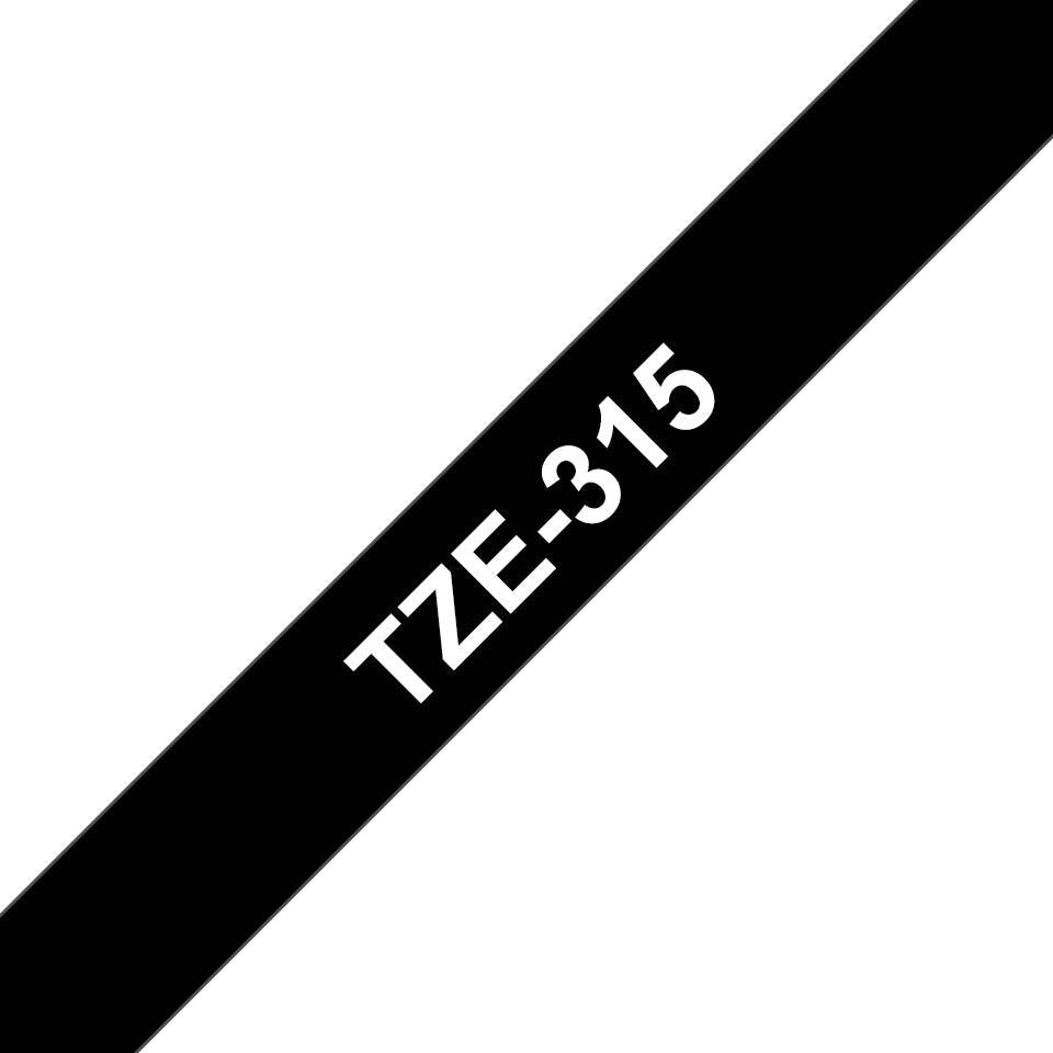 Brother TZE315 etikett-tejp Vit på svart TZe