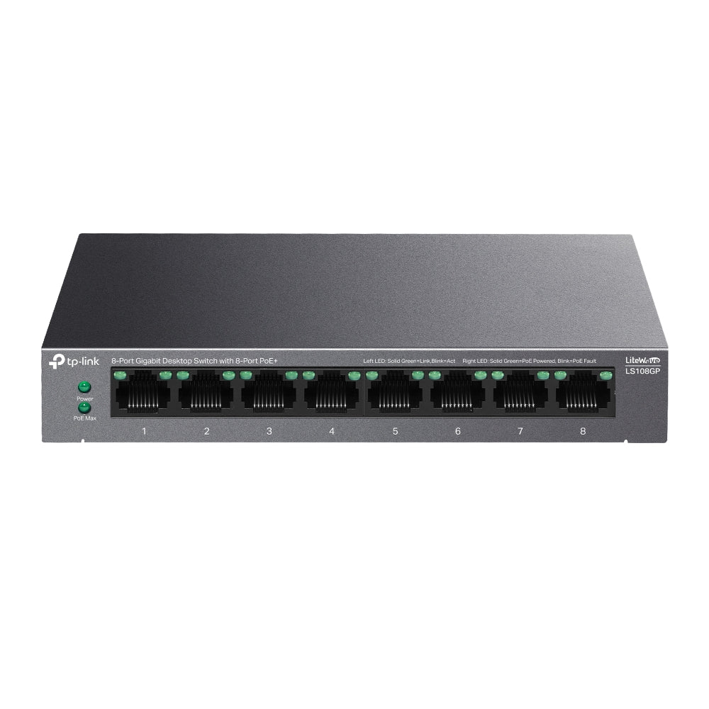 TP-Link LiteWave LS108GP nätverksswitchar Ohanterad Gigabit Ethernet (10/100/1000)