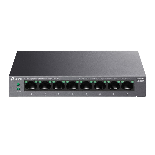 TP-Link LiteWave LS108GP nätverksswitchar Ohanterad Gigabit Ethernet (10/100/1000)