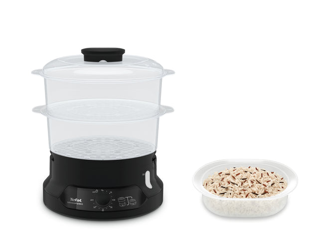 Tefal Minicompact VC139810 ångkokare 2 korgar Fristående 800 W Svart