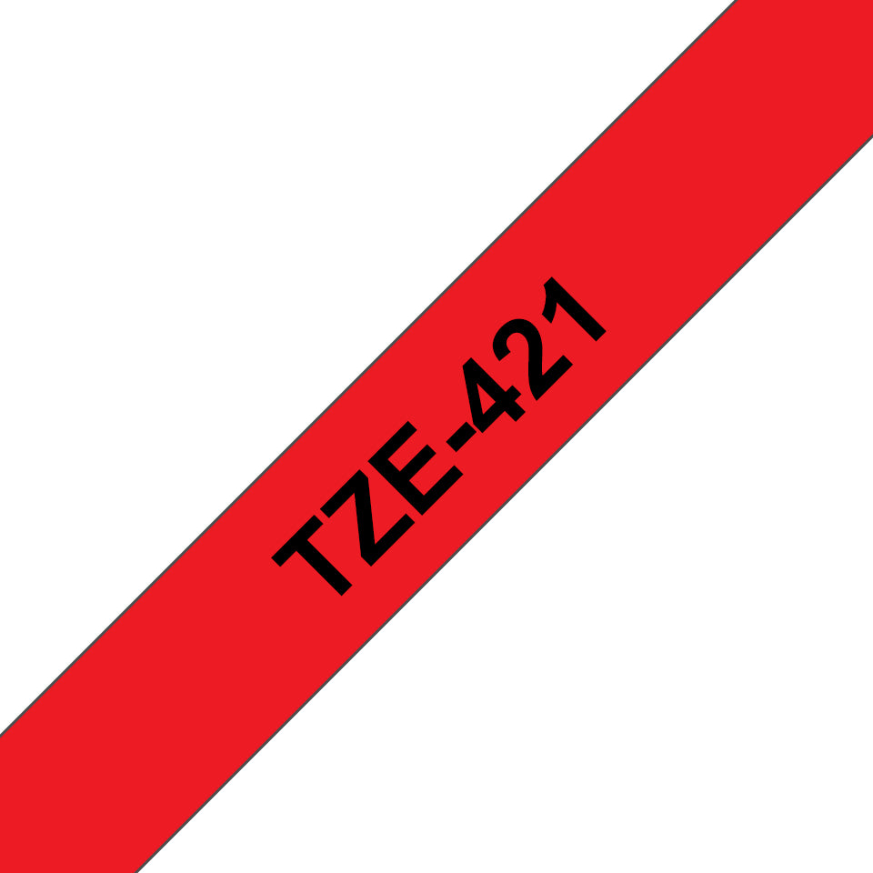 Brother TZE-421 etikett-tejp Svart på rött