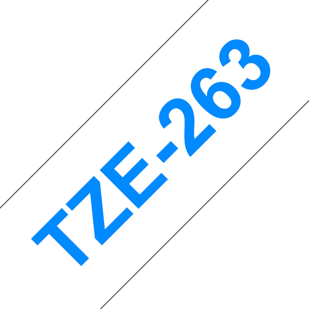 Brother TZE-263 etikett-tejp Blå på vit