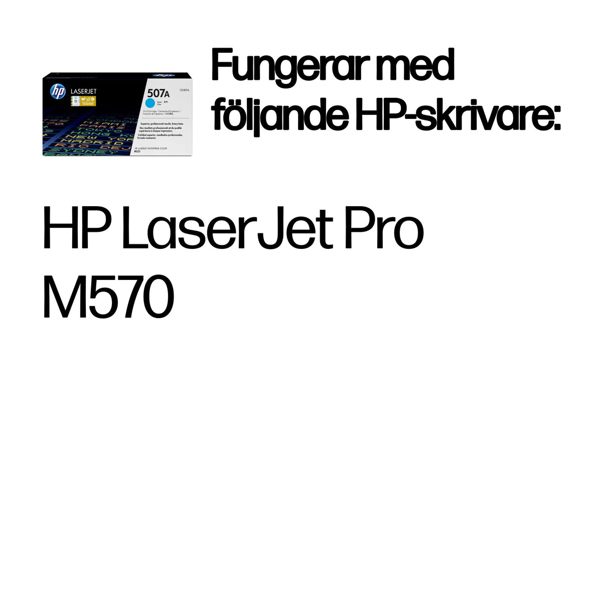 HP 507A cyan LaserJet-tonerkassett