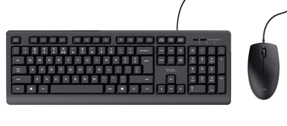 Trust TKM-250 tangentbord Mus inkluderad Kontor USB QWERTZ tyska Svart