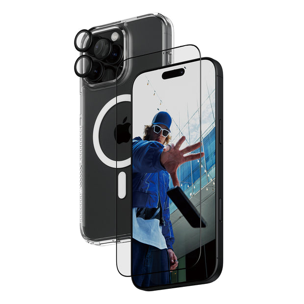 PanzerGlass 3-in-1 Protection Bundle iPhone 16 Pro Max Genomskinligt skärmskydd Apple