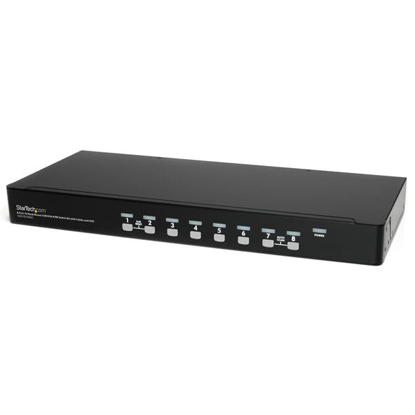 StarTech.com 1U hyllmonterbart USB KVM-switch-paket med 8 portar