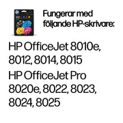 HP 912 4-pack originalbläckpatroner svart/cyan/magenta/gul