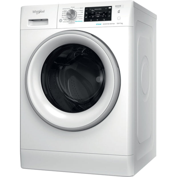 Whirlpool FFWDD 1076258 SV EE kombinerad tvättmaskin och Tumlare Fristående Frontmatad Vit