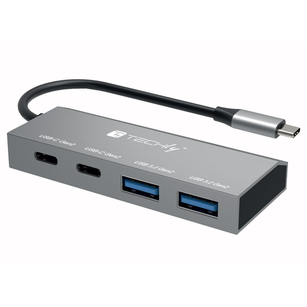 Techly IUSB32C-HUB4AC2 dockningsstationer för bärbara datorer Kabel USB 3.2 Gen 1