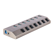 StarTech.com Självförsörjande USB-C-hubb med sju portar och individuella strömbrytare