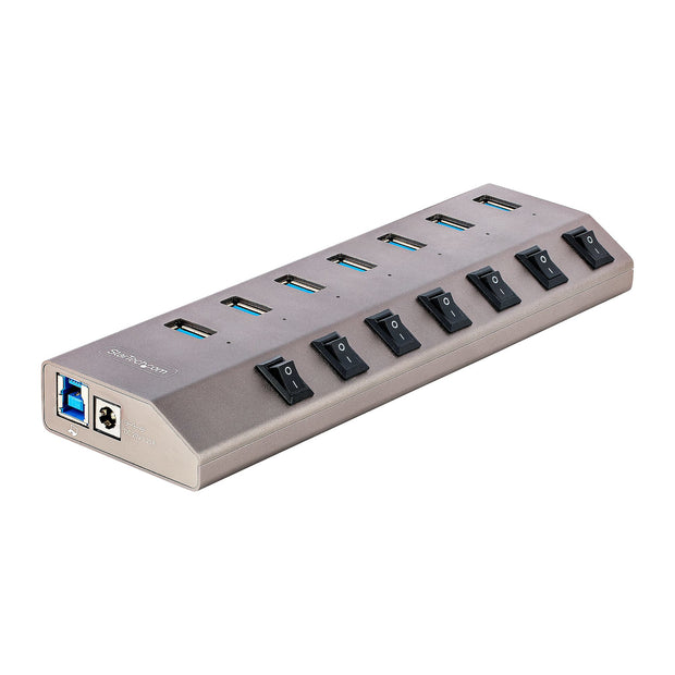 StarTech.com Självförsörjande USB-C-hubb med sju portar och individuella strömbrytare