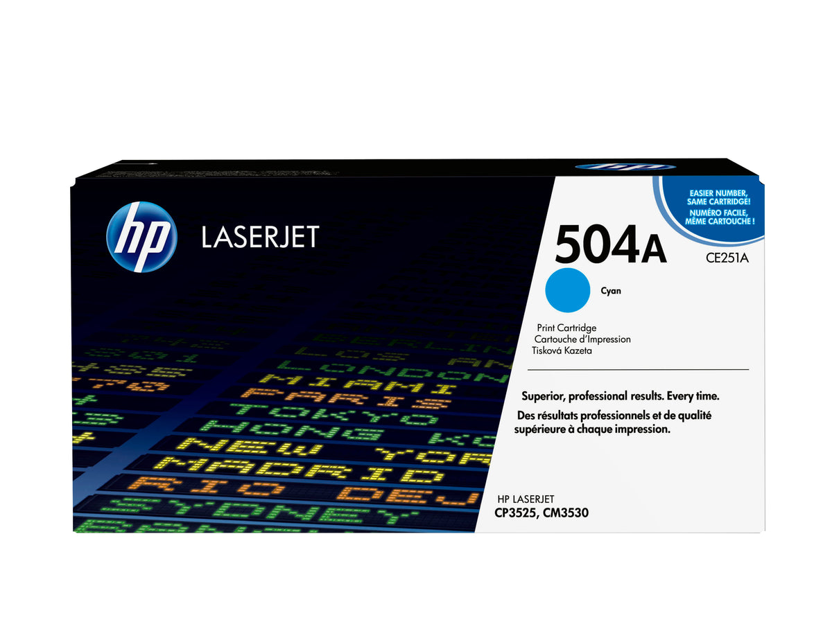 HP 504A cyan LaserJet-tonerkassett
