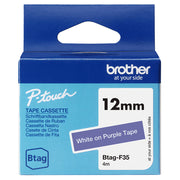 Brother BTAG-F35 etikett-tejp Vitt på lila