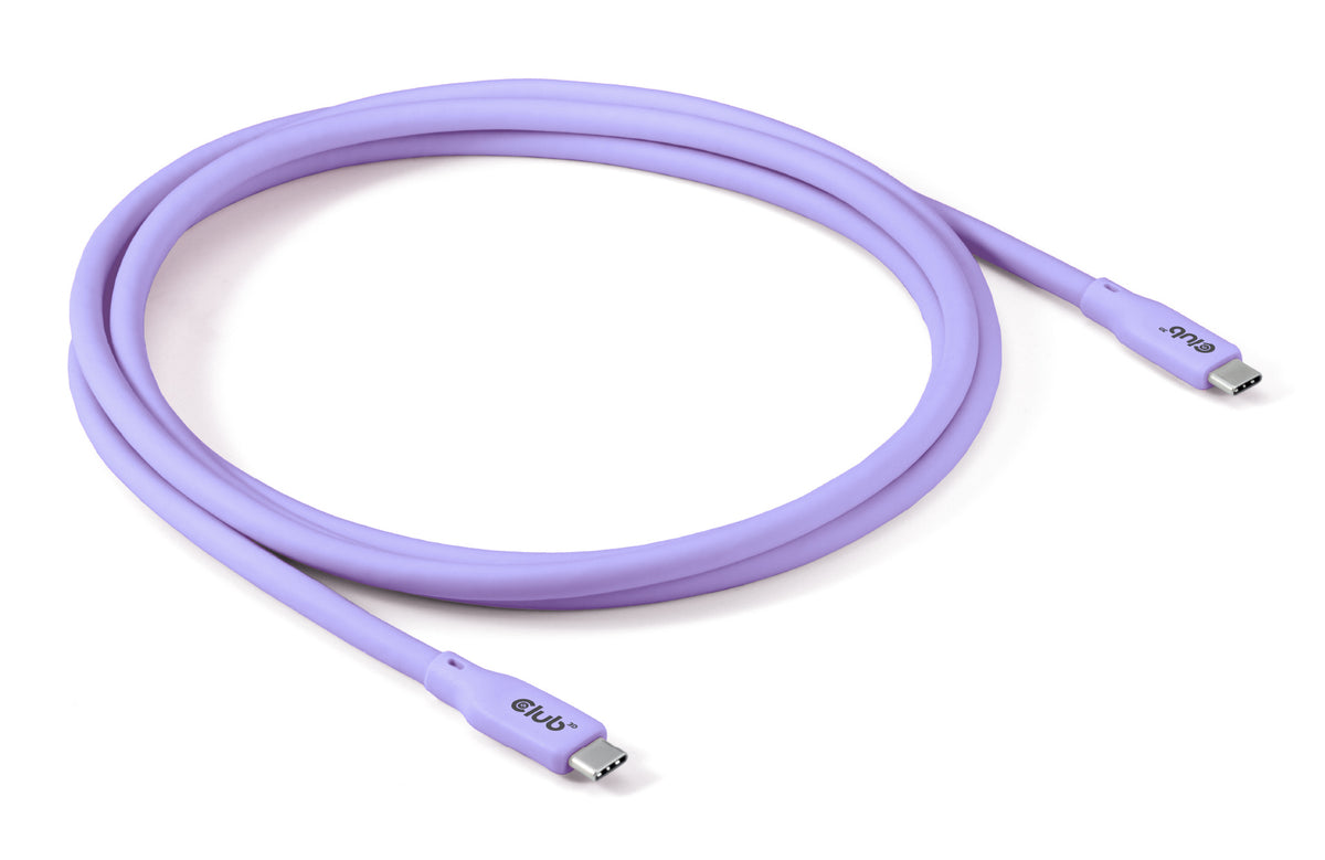 CLUB3D CAC-3004 USB-kablar USB4 Gen 2x2 2 m USB C 20 Gbit/s 240 W Lila