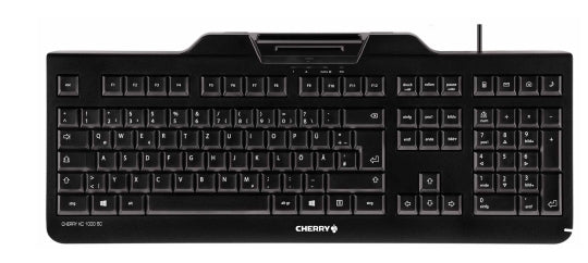 CHERRY KC 1000 SC tangentbord Universal USB AZERTY Belgiskt Svart