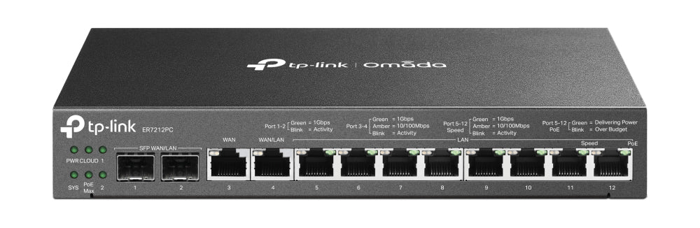 TP-Link Omada ER7212PC kabelansluten router Gigabit Ethernet Svart