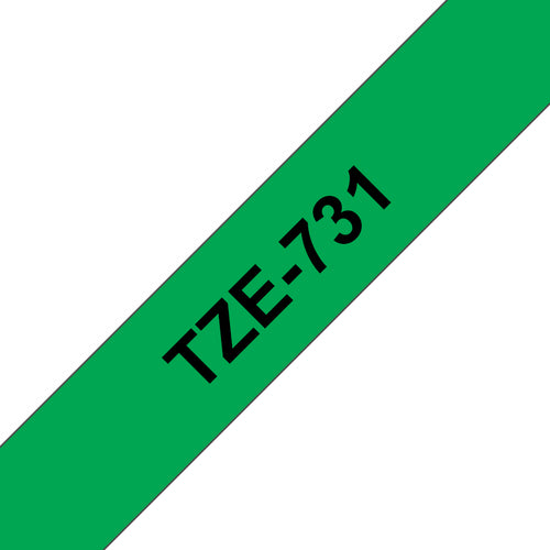 Brother TZE-731 etikett-tejp Svart på grön