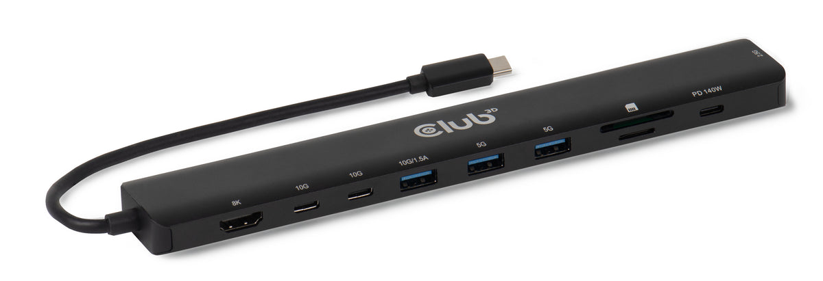 CLUB3D CSV-2550 dockningsstationer för bärbara datorer Kabel USB Type-C Svart