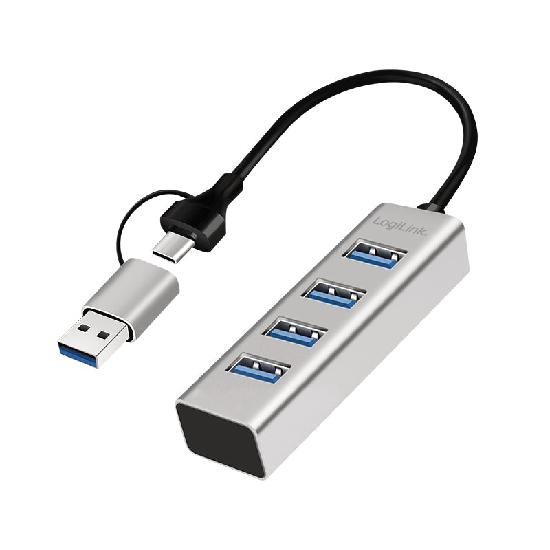 LogiLink UA0455 gränssnittshubbar USB 3.2 Gen 1 (3.1 Gen 1) Type-A + Type-C 5000