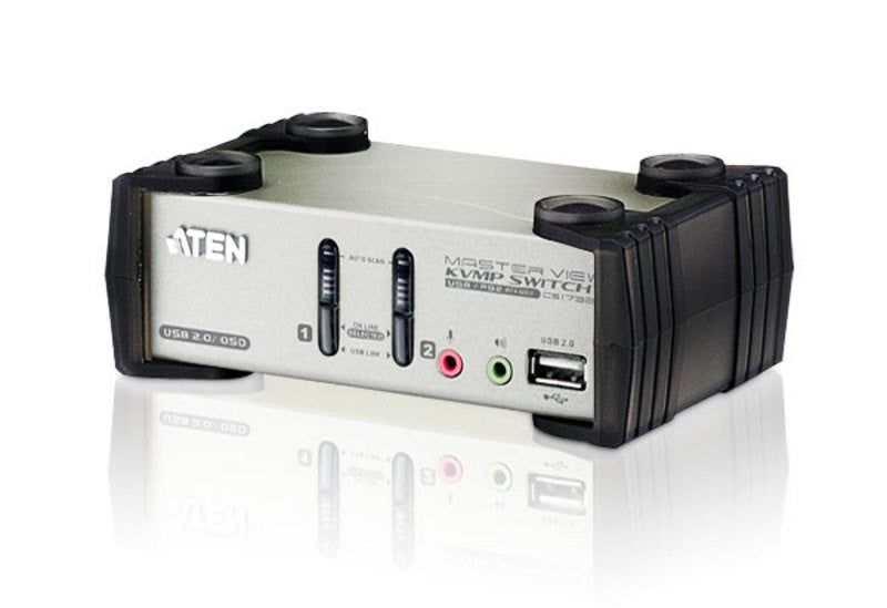 ATEN PS/2-USB VGA/Audio KVMP-switch med 2 portar och OSD