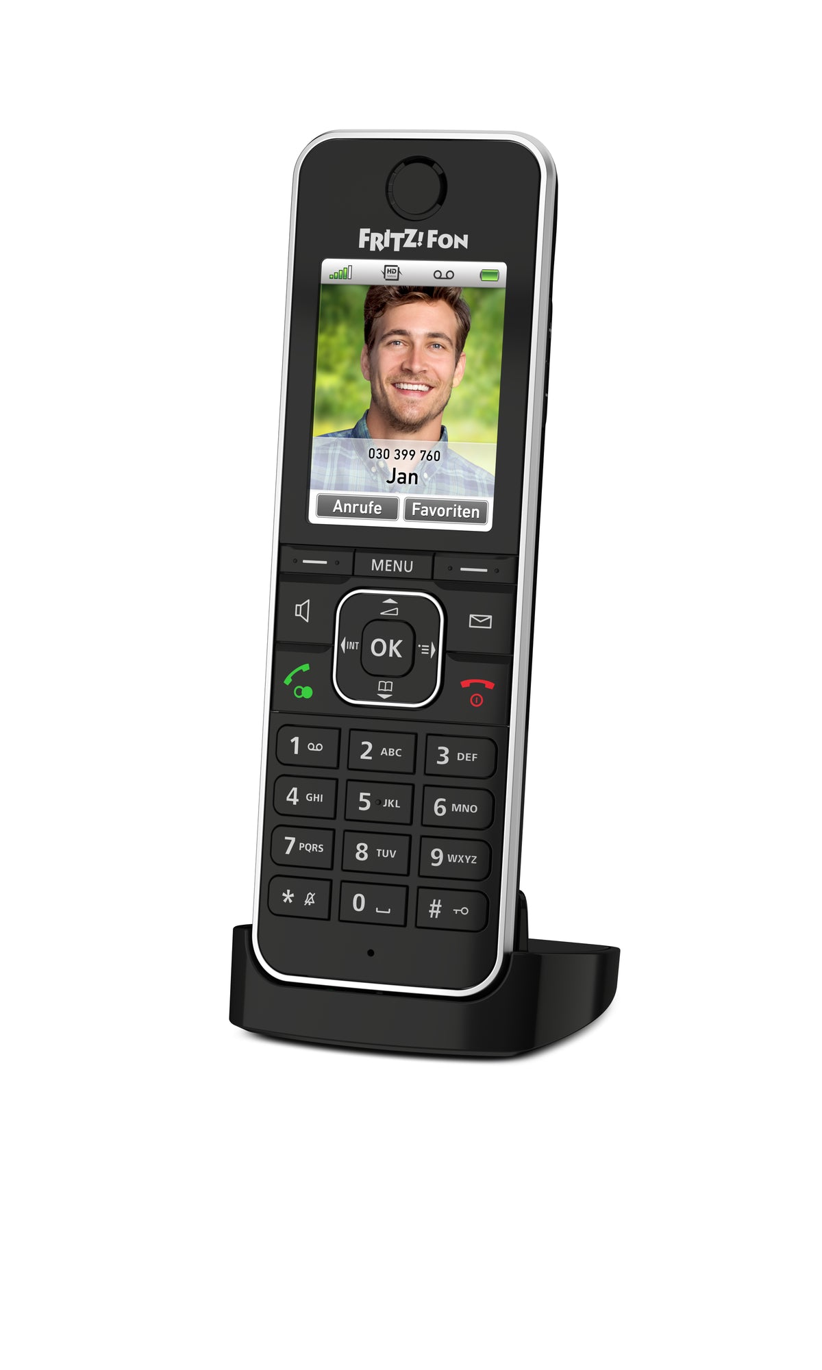 Fon FRITZ! C6 DECT-telefon Namn och uppringnings-ID Svart