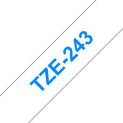Brother TZE-243 etikett-tejp Blå på vit