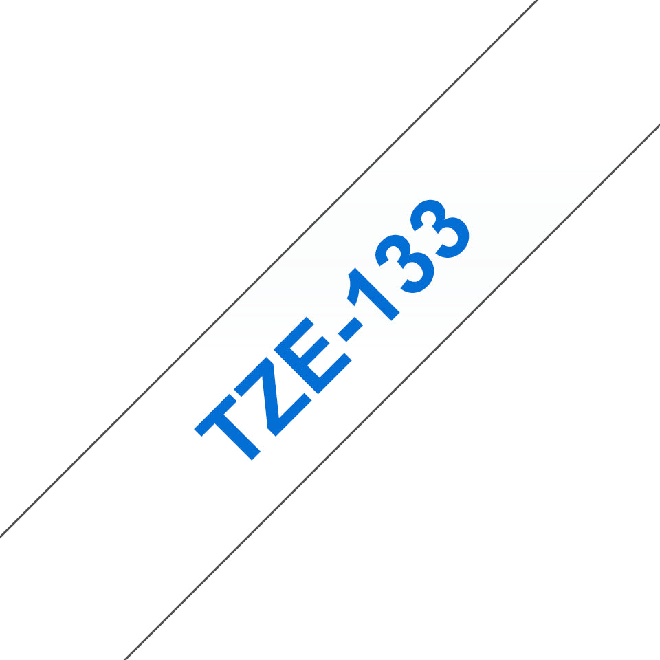 Brother TZE-133 etikett-tejp Blått på transparent