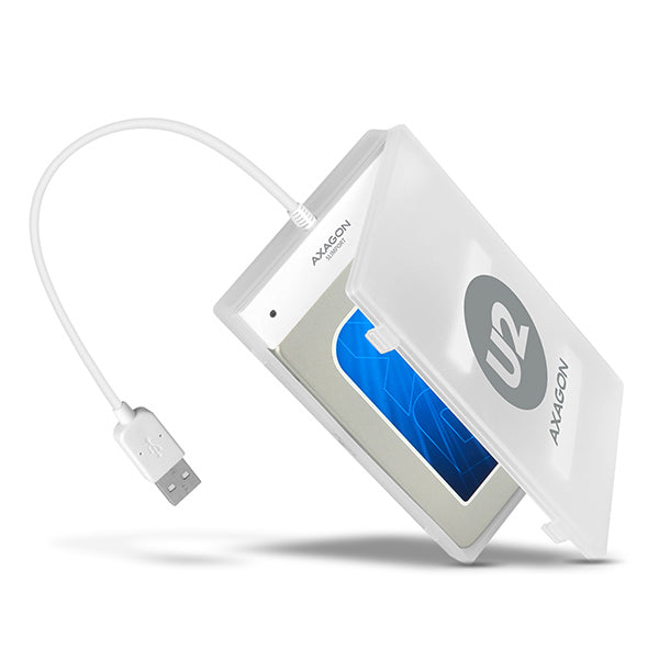 Axagon ADSA-1S Hölje för lagringsenheter HDD- / SSD kabinett Vit 2.5"